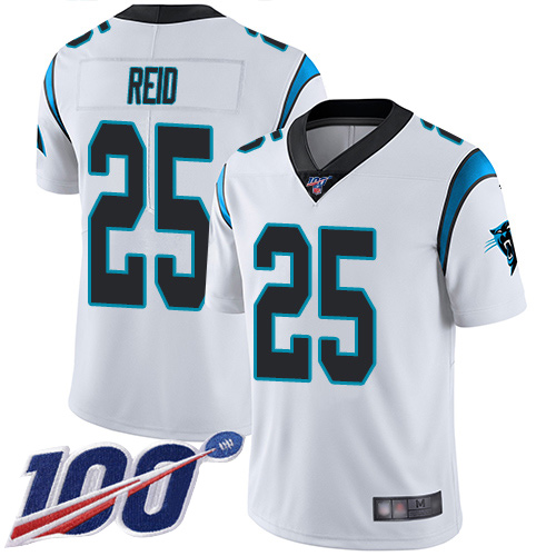 Carolina Panthers Limited White Youth Eric Reid Road Jersey NFL Football #25 100th Season Vapor Untouchable